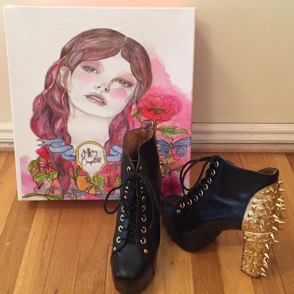 Jeffrey Campbell Gold Studded Lita - Picture 1 of 3